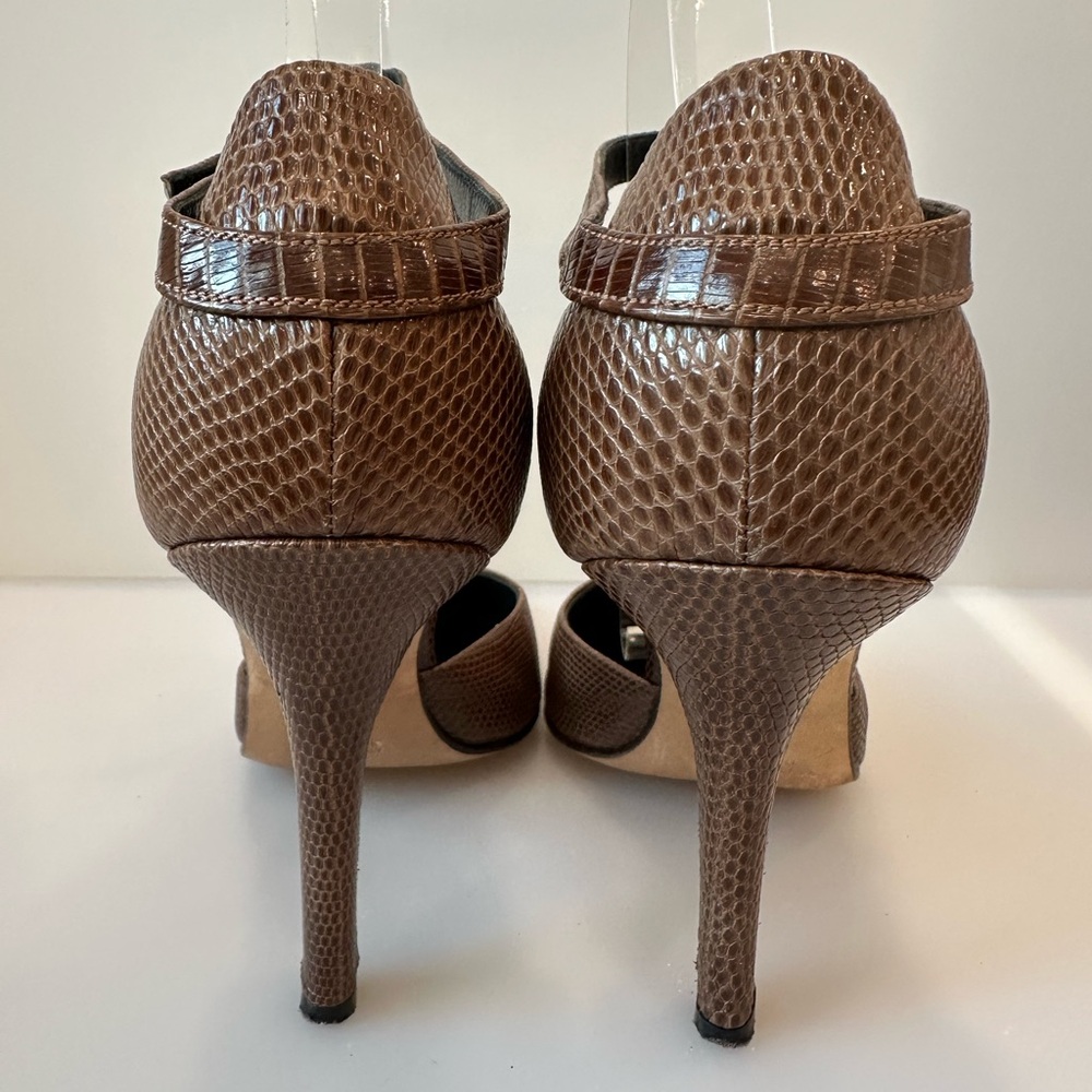 TANIA SPINELLI  Brown Snakeskin-Embossed Heels - Picture 5 of 9